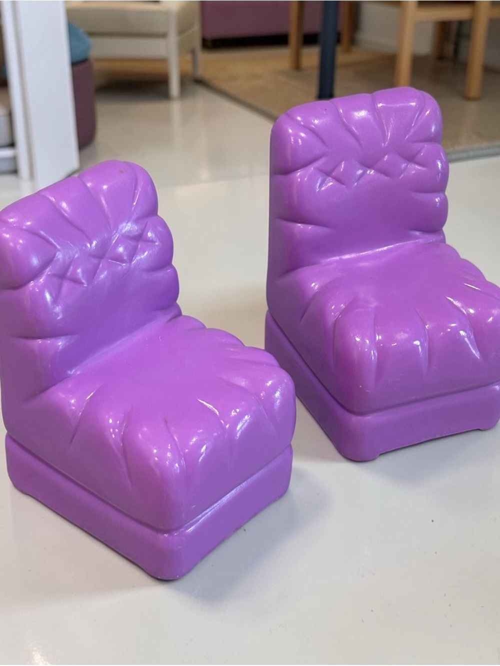 Barbie Purple Plush-Style Armless Chairs Set